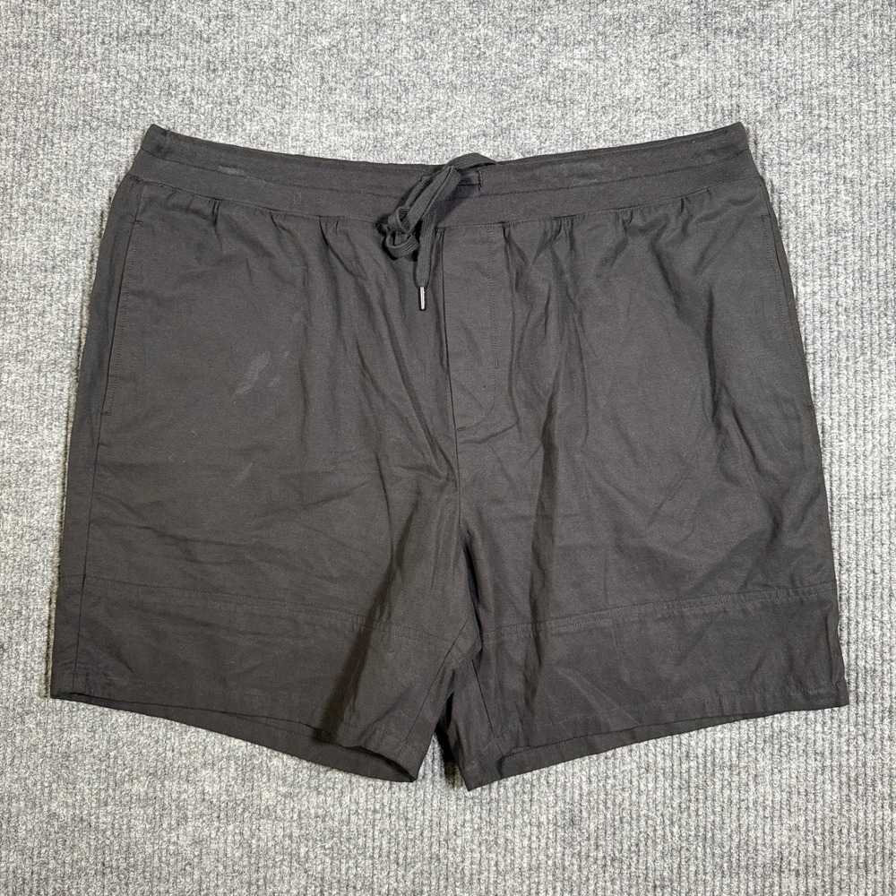 NWOT Vince Mens XXL Black Lyocell Cotton Linen Blend Drawstring Shorts 7in